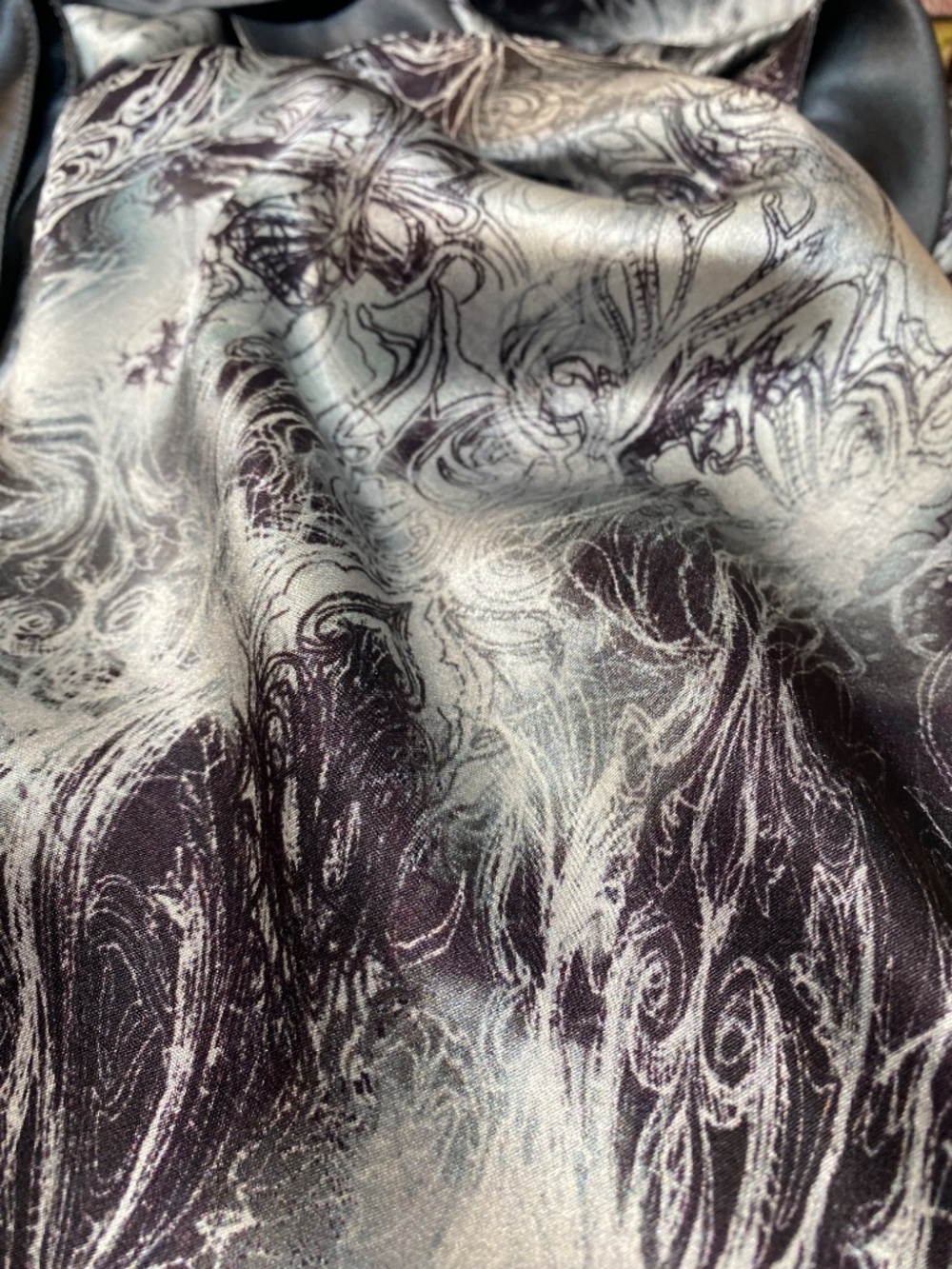 VTG Patrizia Pepe 100% Silk Tuxedo Halter Wrap Dress • Y2K Archival Silk Satin 4 - Picture 11 of 14